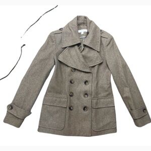 New York and Company structured Preppy Tan PEACOAT